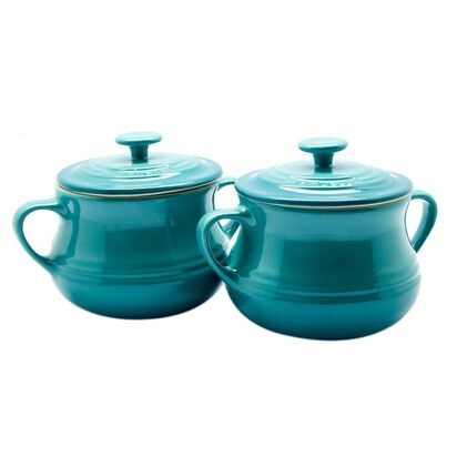 Set of 2 Soup Bowls Caribbean Blue